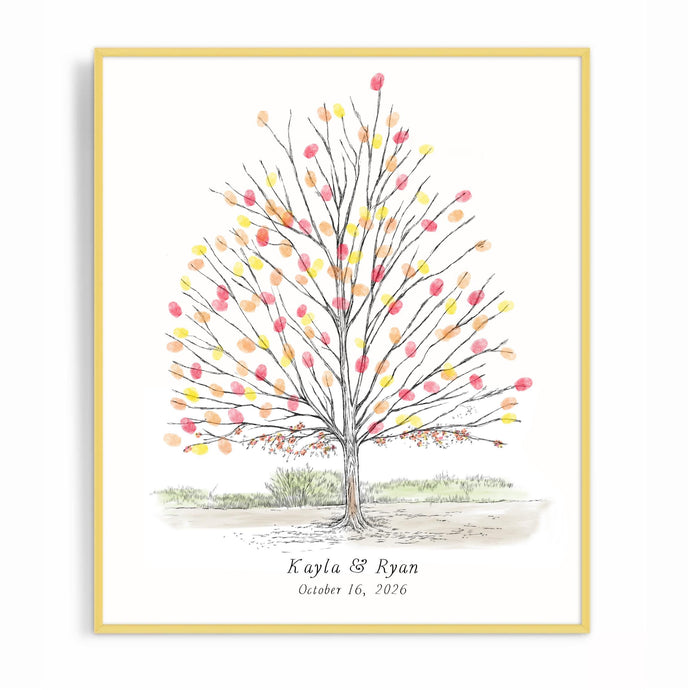 Sugar Maple Fingerprint Tree Guest Book: Boho Wedding Alternative