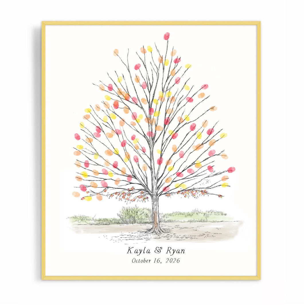 Sugar Maple Fingerprint Tree Guest Book: Boho Wedding Alternative