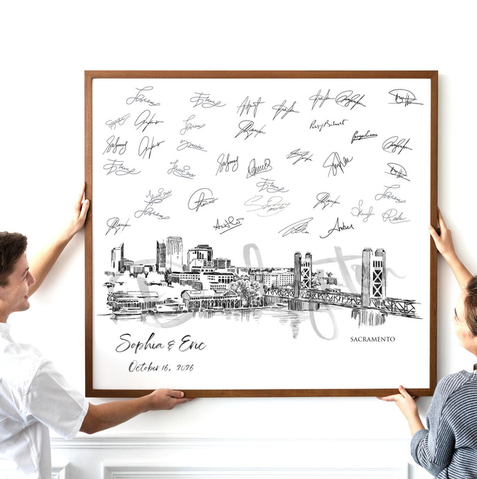 Sacramento Wedding Guest Book, Custom Guestbook, Unique Guest Book, Alternative, Wedding Guestbook Personalized, Wedding Sign-in ideas