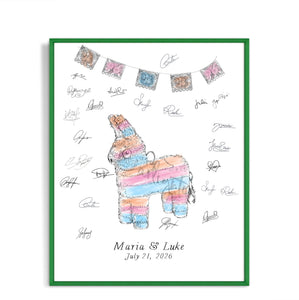 Piñata Guestbook Print, Guest Book, Mexican themed party, Wedding, Birthday, Bridal Shower, Family Reunion Alternative Wedding Sign-in