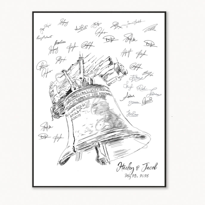 Liberty Bell Wedding Guestbook Alternative: Philadelphia Wedding Sign-in
