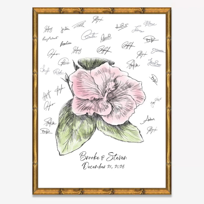 Hawaiian Guest Book Hibiscus Custom Guestbook Ideas Beach Wedding Guest Book Unique, Wedding Sign-Up