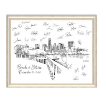 Custom Wedding Guestbook City Skyline Austin Artwork for Wedding Day Keepsake with Signatures Wall Display Home Decor Wedding Sign-In Book