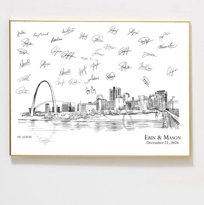 Wedding Guestbook St Louis Custom Guest Book Wedding Sign-In Alternative Guest Book Ideas Unique Retirement Gift