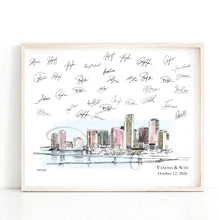 Miami Skyline Wedding Guestbook: Personalized Signature Print