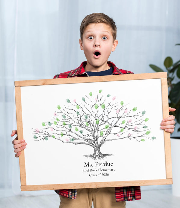 Teacher Gift Fingerprint Tree of Students, Thumbprint Tree, Class Gift to Teacher, End of Year Gift, Principle Gift, Teacher Gift Idea