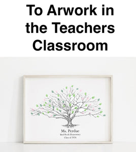 Teacher Gift Fingerprint Tree of Students, Thumbprint Tree, Class Gift to Teacher, End of Year Gift, Principle Gift, Teacher Gift Idea