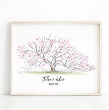 Cherry Blossom Tree Wedding Guest Book Alternative: Thumbprint Guestbook
