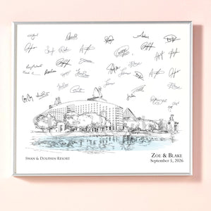 Venue Wedding Guest Book Swan & Dolphin Resort Alternative Guestbook Disney World Wedding Custom Guestbook Sign -In