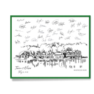 Wedding Guestbook Boathouse Row Custom Guest Book Alternative Guestbook Sign in Wedding Guest Book Ideas