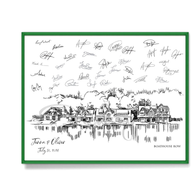 Wedding Guestbook Boathouse Row Custom Guest Book Alternative Guestbook Sign in Wedding Guest Book Ideas