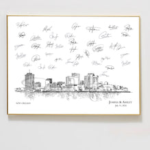New Orleans Skyline Guestbook Print, Guest Book, Bridal Shower, Unique Guest Book, Custom, Alternative Guest Book, Wedding Guest Book
