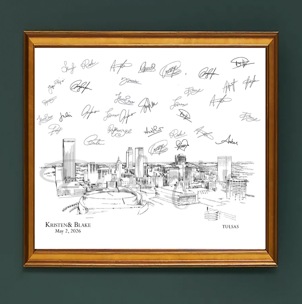 Tulsa Wedding Guest Book Custom Guestbook Alternative Wedding Sign-in Guest Book idea, Oklahoma Wedding, Retirement Gift