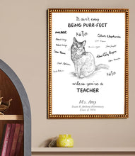 Teacher Gift Guest Book Cat Purr-fect Teacher, Teacher Gift Idea, End of School Gift, Teacher Appreciation, Class Gift