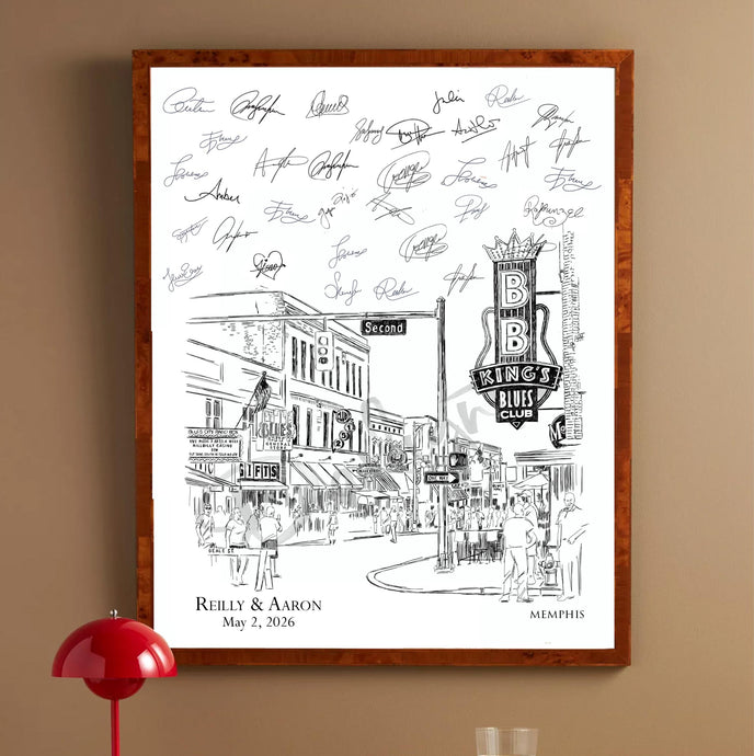 Beale Street Wedding Guestbook Memphis Guest Book BB King Wedding Custom Guestbook Idea Alternative Wedding Sign-In