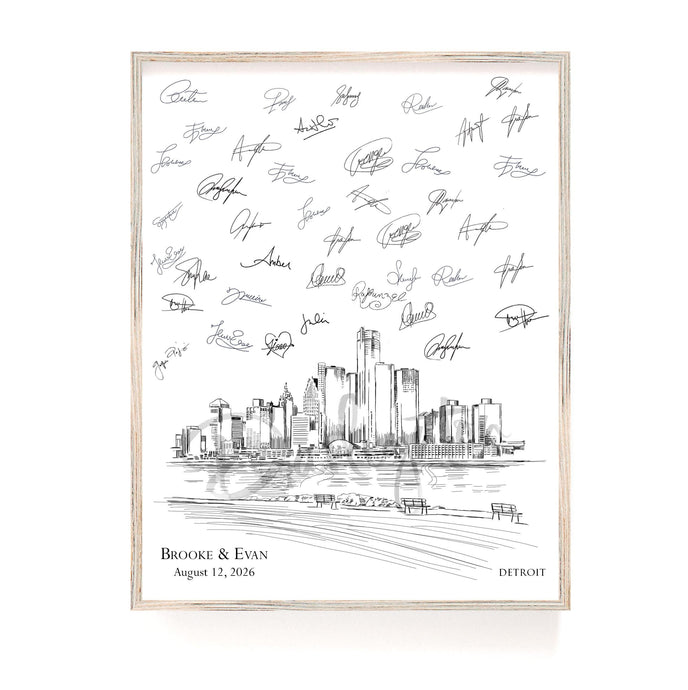 Detroit Wedding Guest Book Custom Alternative Guestbook Ideas Wedding Unique Guest Book Wedding Sign-in, Retirement Gift