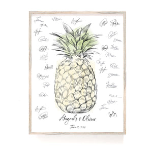 Pineapple Guest Book Hawaiian Wedding Custom Guestbook Birthday Unique Guestbook Personalized Tropical Theme
