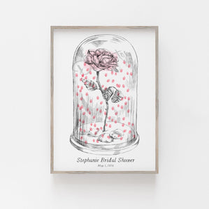 Rose Bridal Shower Guest Book: Thumbprint Keepsake