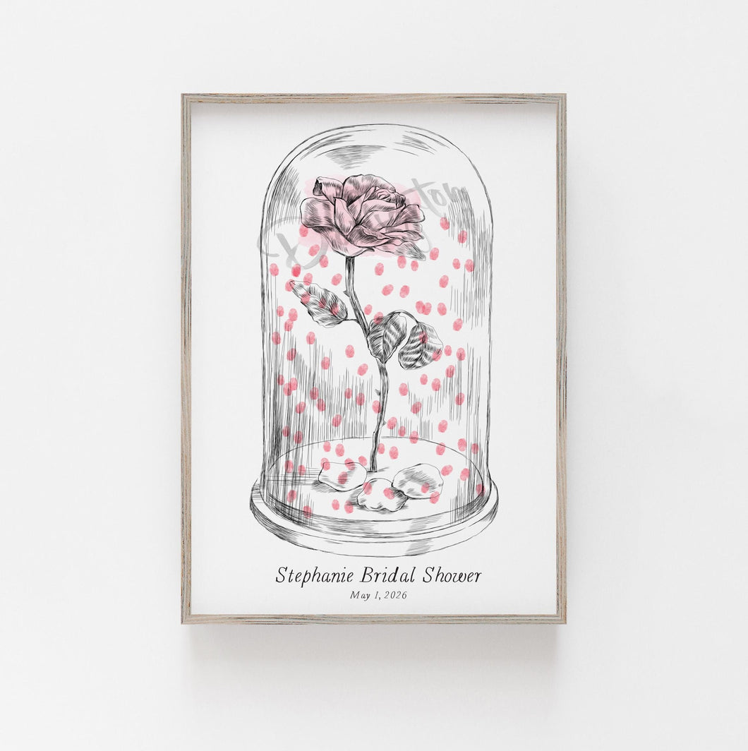 Rose Bridal Shower Guest Book: Thumbprint Keepsake