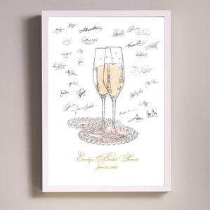 Champagne and Pearls Bridal Shower Guestbook, Guest Book, Fairytale, Bridal Shower Welcome Sign, Bridal Shower Gift, Custom Guestbook ideas