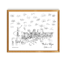 Birmingham Skyline Guestbook Print, Guest Book, Bridal Shower, Alabama Wedding, Custom, Alternative Guest Book, Sign-in (8 x 10 - 24 x 36)