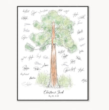 Guest Book Sequoia Tree, Alternative Guest Book Watercolor, Guest Signatures, Guestbook, Yosemite Guestbook, Sequoia National Park, Rustic