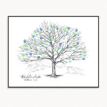 Wedding Guest Book Elm Thumbprint Tree, Fingerprint Guestbook, Rustic Guestbook, Guest Book Ideas, Unique Guest Book, Guest Book Alternative