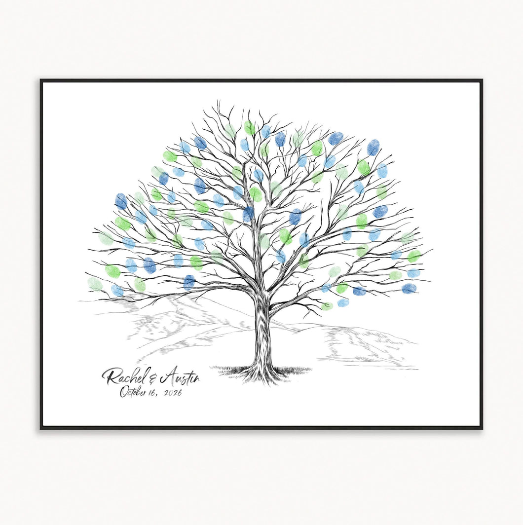 Wedding Guest Book Elm Thumbprint Tree, Fingerprint Guestbook, Rustic Guestbook, Guest Book Ideas, Unique Guest Book, Guest Book Alternative