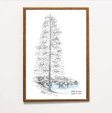 Pine Tree Bridge Guest Book Alternative: Rustic Wedding Sign-in