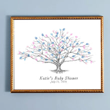 Baby Shower Guest Book Low Oak Tree Thumbprint Guestbook Print, Fingerprint Guest Book, Baby Shower Gift Baby Naming Day Gender Reveal Party