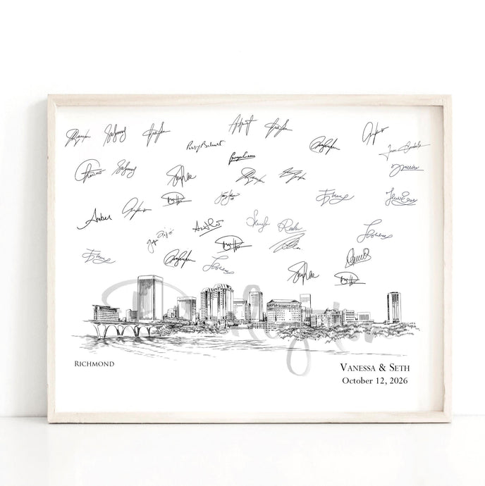Wedding Guestbook Richmond VA Guest Book Custom Guestbook Wedding Sign-in Guest Book Ideas Unique Guestbook Alternative, Retirement Gift