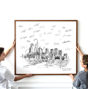 Wedding Guestbook Philadelphia Guest Book, Retirement Gift, Custom Guestbook Alternative Wedding Sign-in, Unique Guest Book ideas