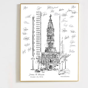 Wedding Guestbook Philadelphia City Hall Custom Guest Book Alternative Wedding Sign-In Guestbook ideas, Unique Guestbook, Retirement Gift