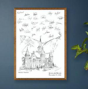 Provo Temple Wedding Guest Book Alternative Wedding Custom Guestbook Utah Wedding Sign-in