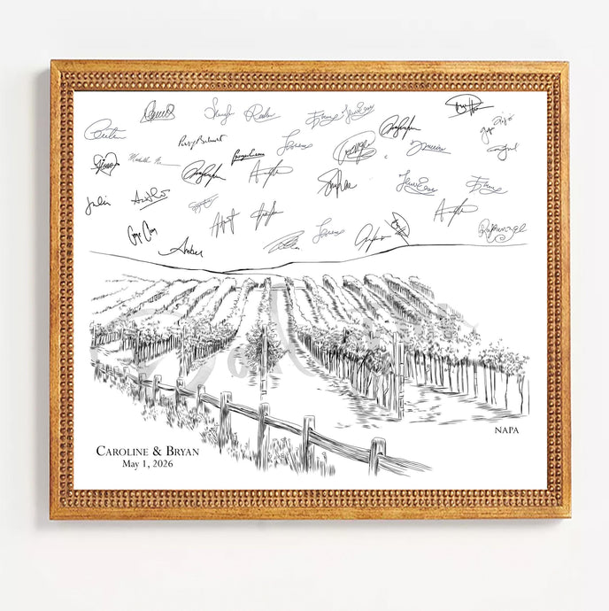 Vineyard Wedding Guest Book Custom Alternative Guestbook Wedding Sign-In Guestbook ideas