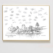 Cincinnati Skyline Guestbook Print, Guest Book, Bridal Shower, Wedding, Custom, Alternative Guest Book, Wedding Sign-in, Guestbook Sign