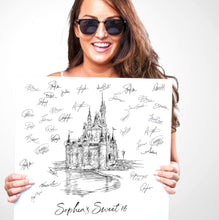 Sweet 16 Guest Book Disney World Castle Bat Mitzvah Guestbook Fairytale Birthday Party Alternative Sign-in Quince Guestbook Decor