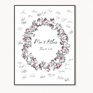 Hawaiian Lei Guest Book Beach Theme Wedding Alternative Guestbook Tropical Wedding Sign-In