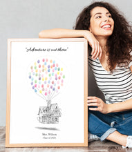 Up House Guest Book, Thumbprint, Fingerprint Guestbook, Alternative Guestbook, Wedding, Fairytale Wedding, Disney, Wedding Sign-in, Up Movie