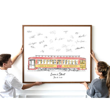 Trolley Car Alternative Wedding Guest Book Print, New Orleans, Cable Car Guestbook, Bridal Shower, Southern Wedding, Alternative GuestBook, Sign-in, Family Reunion, Birthday Party - Darlington Guestbooks