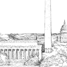 Washington, D.C. Skyline Alternative Guest book Print, Guestbook, Bridal Shower, DC Wedding, Alternative Guest Book, Sign-in, Free Pen! - Darlington Guestbooks