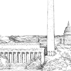 Washington, D.C. Skyline Alternative Guest book Print, Guestbook, Bridal Shower, DC Wedding, Alternative Guest Book, Sign-in, Free Pen! - Darlington Guestbooks
