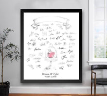 Snow White Inspired Guestbook Print, Apple in Dome Guest Book, Fairytale, Bridal Shower, Wedding, Disney, Rose & Dome (8 x 10 - 24 x 36) - Darlington Guestbooks