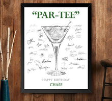 Golf Themed, Martini Glass Guestbook Print, Guest Book, Bridal Shower, Birthday, Wedding, Custom, Alternative Guest Book (8 x 10 - 24 x 36) - Darlington Guestbooks