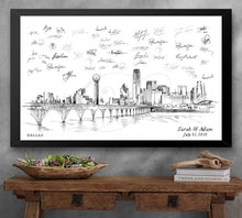 Dallas River View Skyline Guestbook Print, Guest Book, Bridal Shower, Texas,  Wedding, Custom, Alternative Guest Book  (8 x 10 - 24 x 36) - Darlington Guestbooks