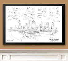Houston Skyline Guestbook Print, Guest Book, Bridal Shower, Texas, Wedding, Custom, Alternative Guest Book, Sign-In Book  (8 x 10 - 24 x 36) - Darlington Guestbooks