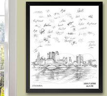 Columbus, Ohio Skyline Guestbook Print, Guest Book, Bridal Shower, Wedding, Custom, Alternative Guest Book, Sign In (8 x 10 - 24 x 36) - Darlington Guestbooks