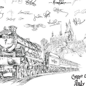 Harry Potter Train Inspired Guest Book Print, Bar Mitzvah, Mitzvah Guest Book, Wedding, Sweet 16, Bridal Shower, Baby Shower Alternative, Sign-in - Darlington Guestbooks