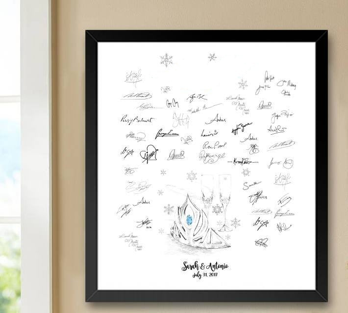 Frozen Themed Alternative Wedding Guest Book Print, Guestbook, Fairytale, Bar Mitzvah, Bridal Shower, Wedding, Disney themed, Baby Shower, Birthday Party - Darlington Guestbooks