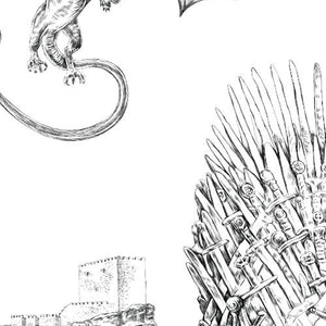 Game of Thrones Inspired Alternative Wedding Guestbook Print, Guest Book, Fairytale, Bridal Shower, Wedding, Birthday Parties, FREE PEN INCLUDED - Darlington Guestbooks